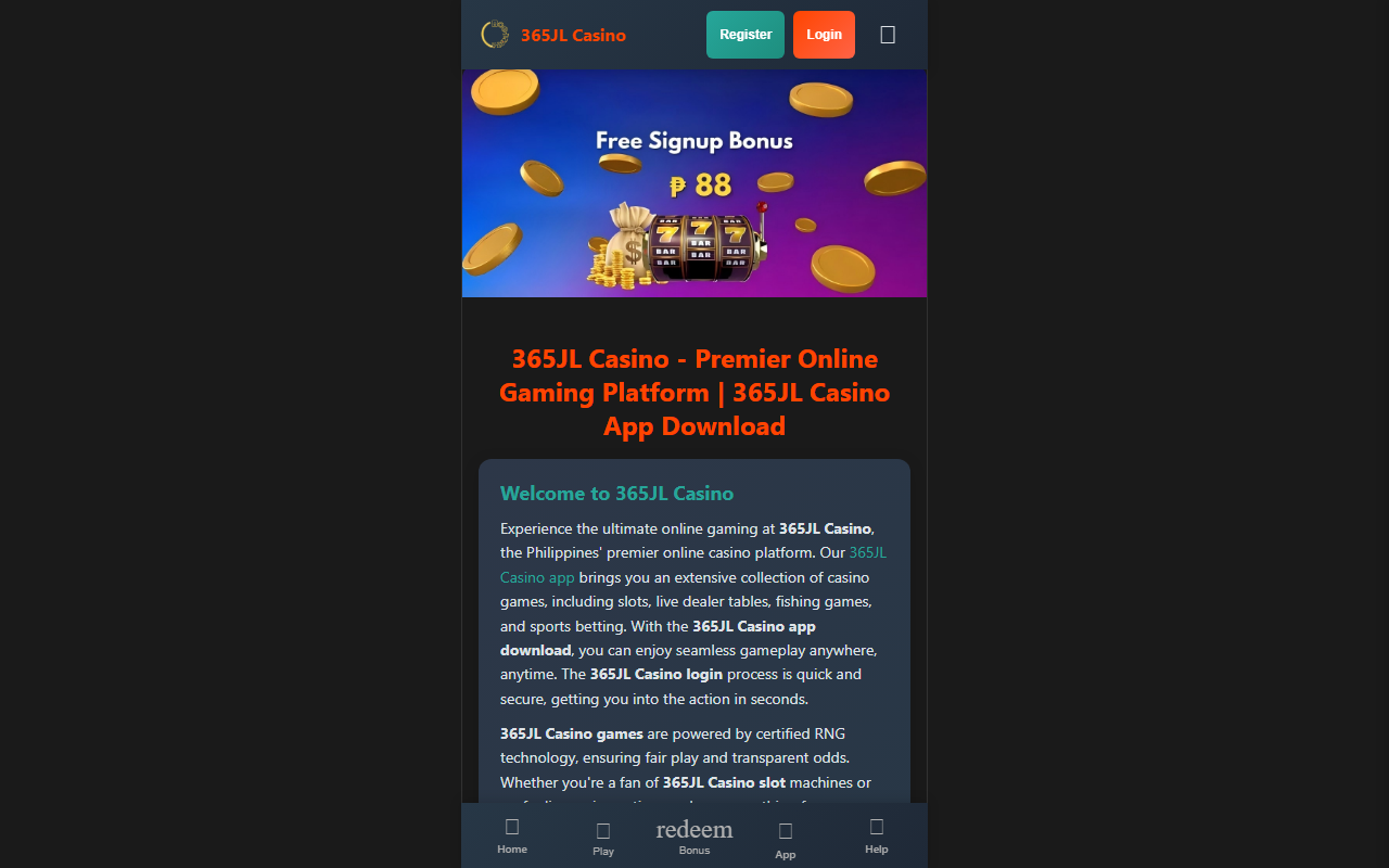 365jlcasino.com screenshot