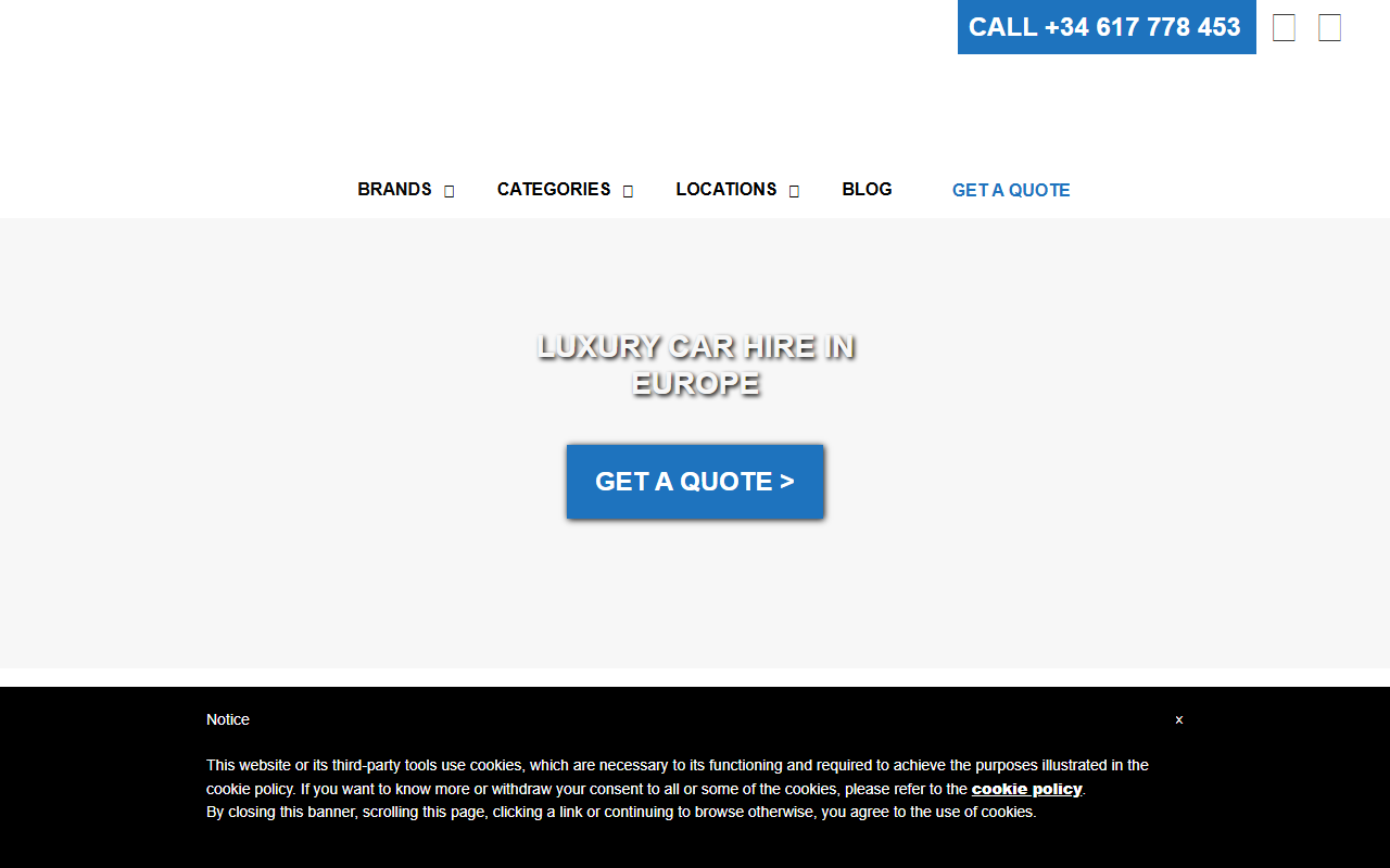 365luxurycarhire.com screenshot
