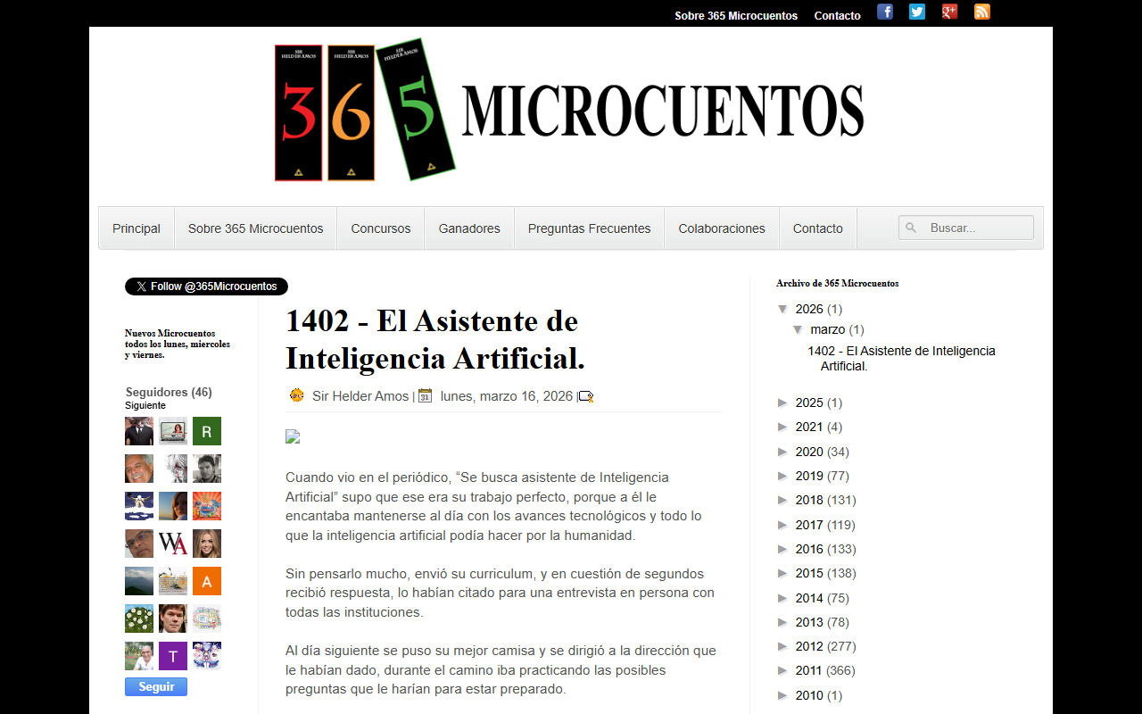 365microcuentos.com screenshot