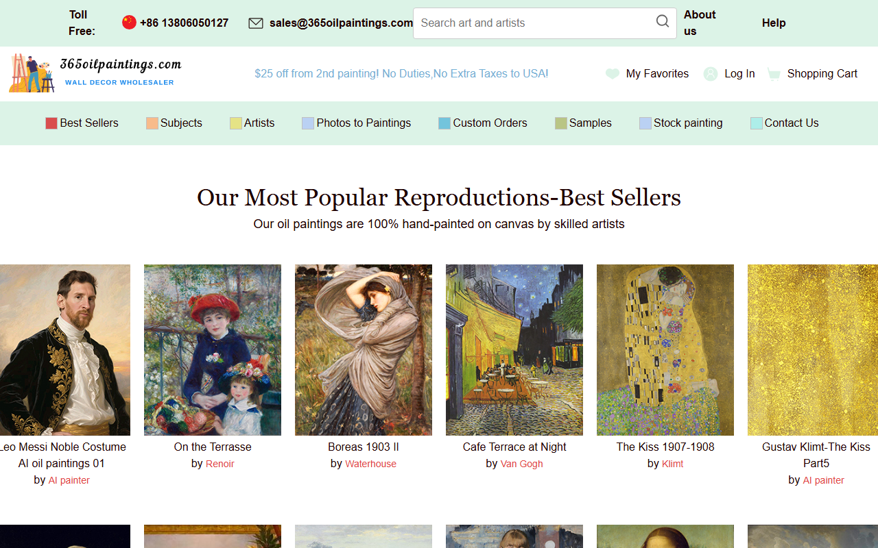 365oilpaintings.com screenshot