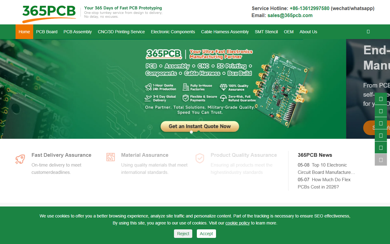 365pcbassembly.com screenshot