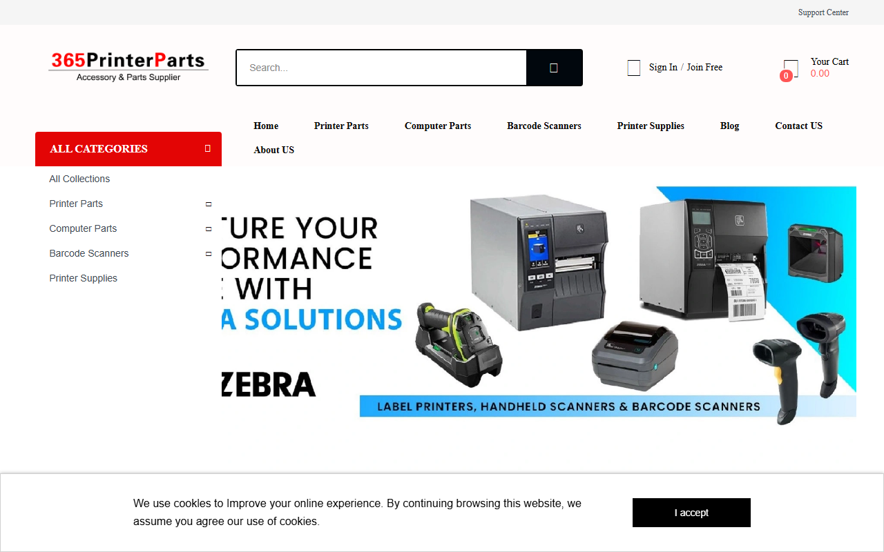 365printerparts.com screenshot