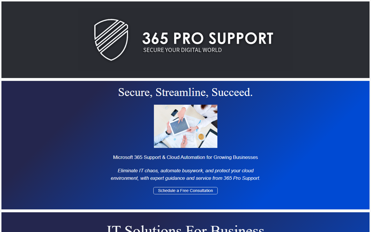 365prosupport.com screenshot