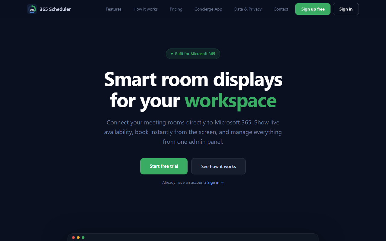 365scheduler.com screenshot