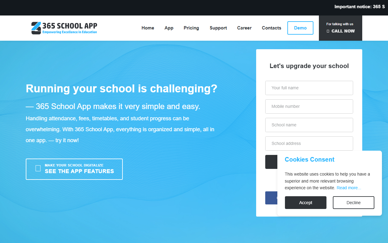 365schoolapp.com screenshot