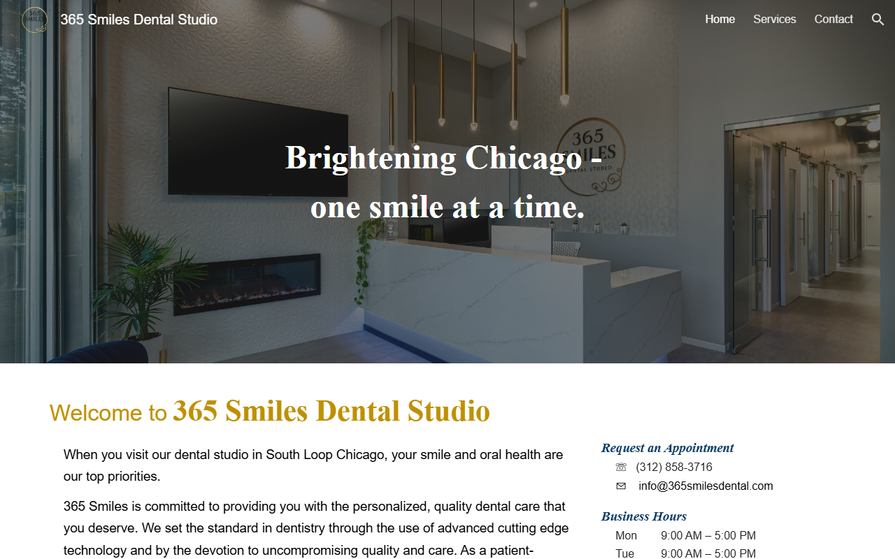 365smilesdental.com screenshot