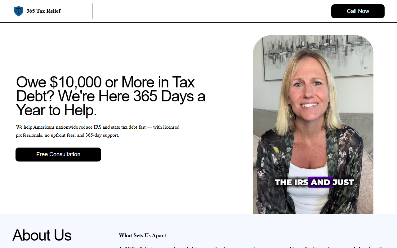365taxrelief.com screenshot