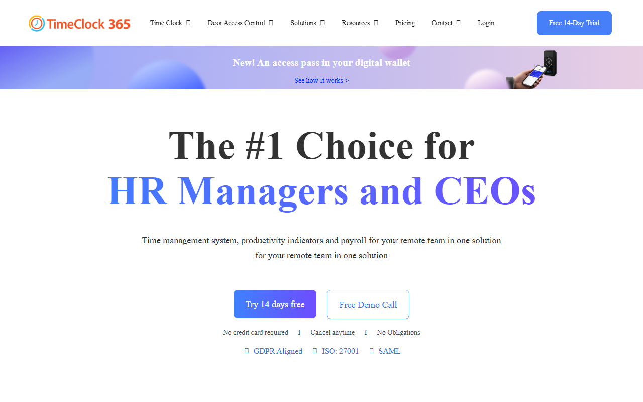 365timeclock.com screenshot