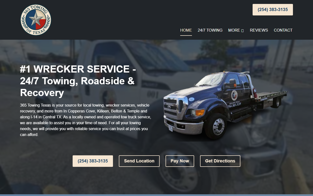 365towingtx.com screenshot