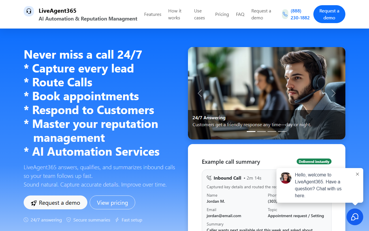 365voiceagent.com screenshot