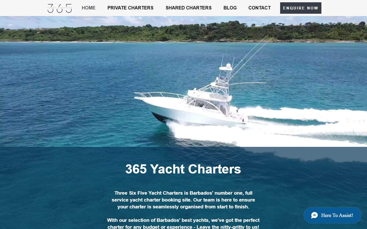 365yachtcharters.com screenshot