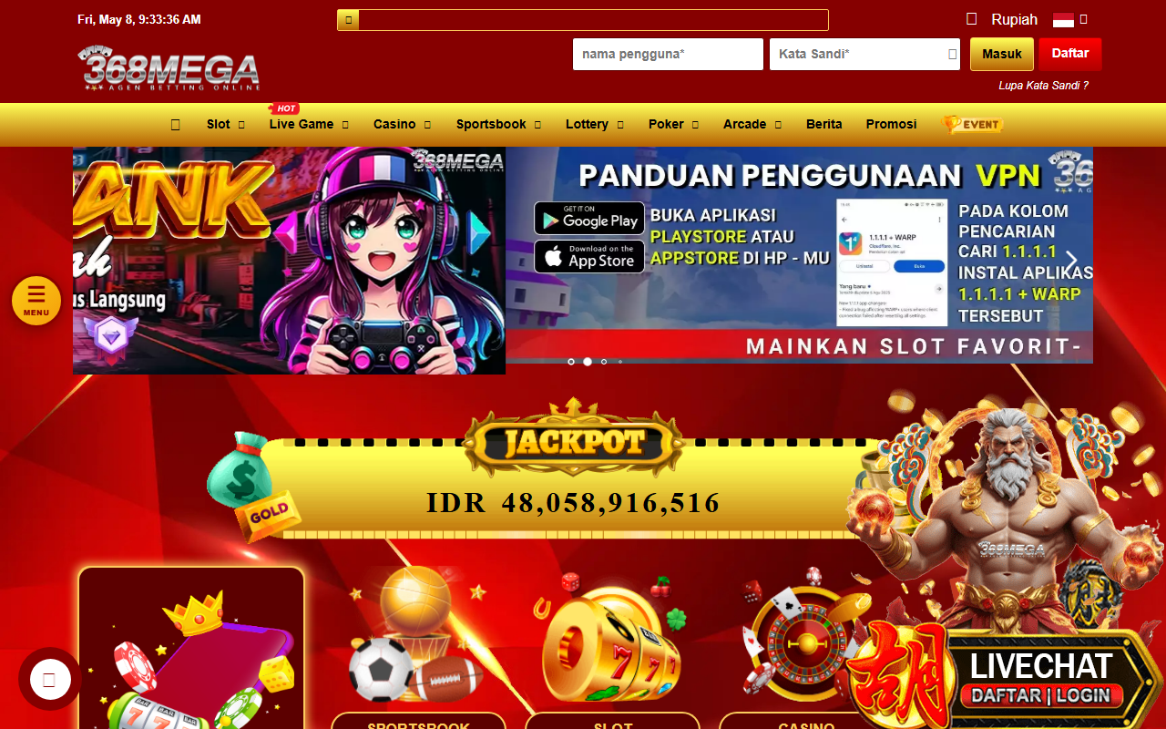 368mega-hero.com screenshot