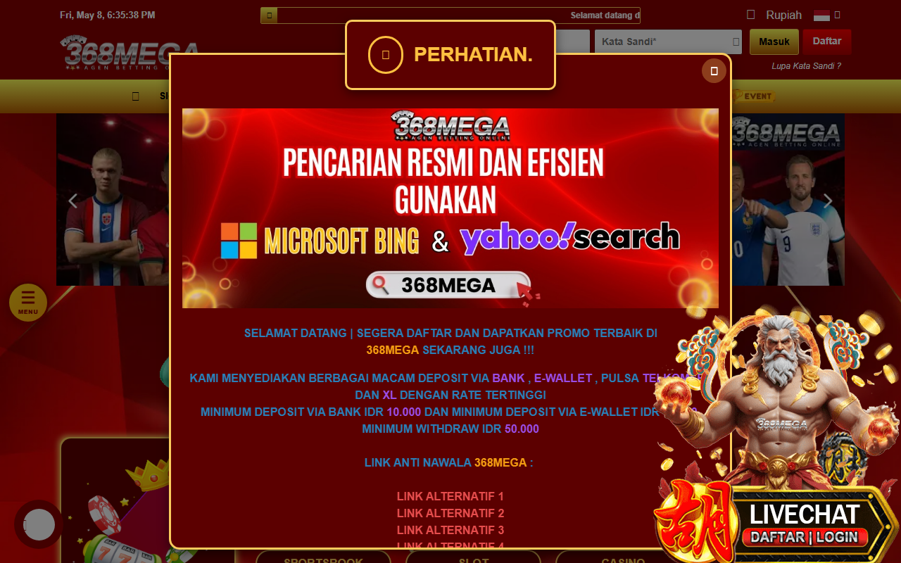 368megamaxwin.com screenshot