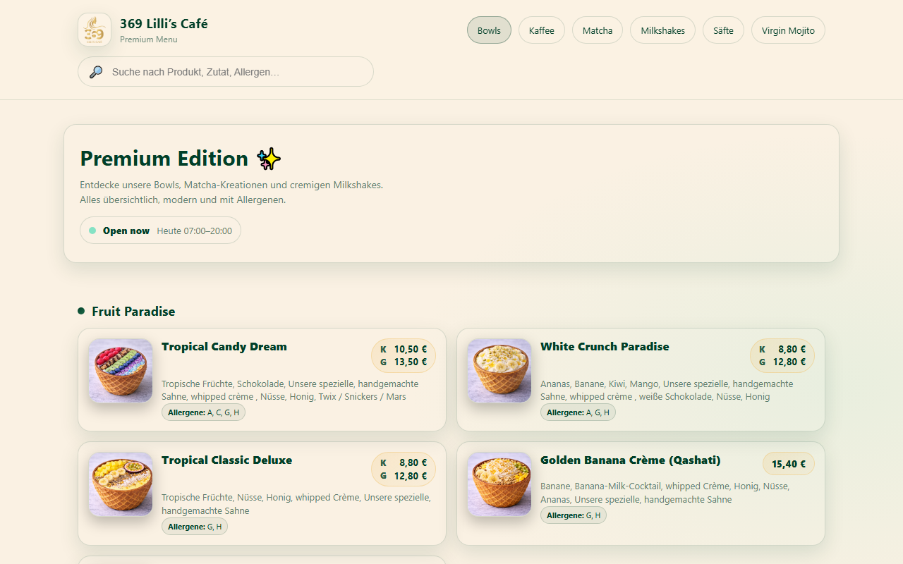 369lilliscafe.com screenshot