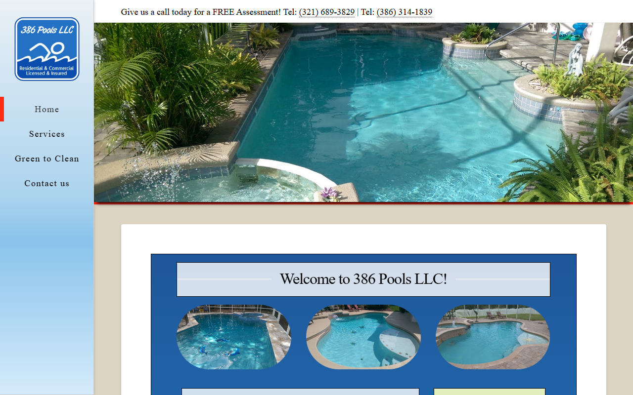 386poolsllc.com screenshot