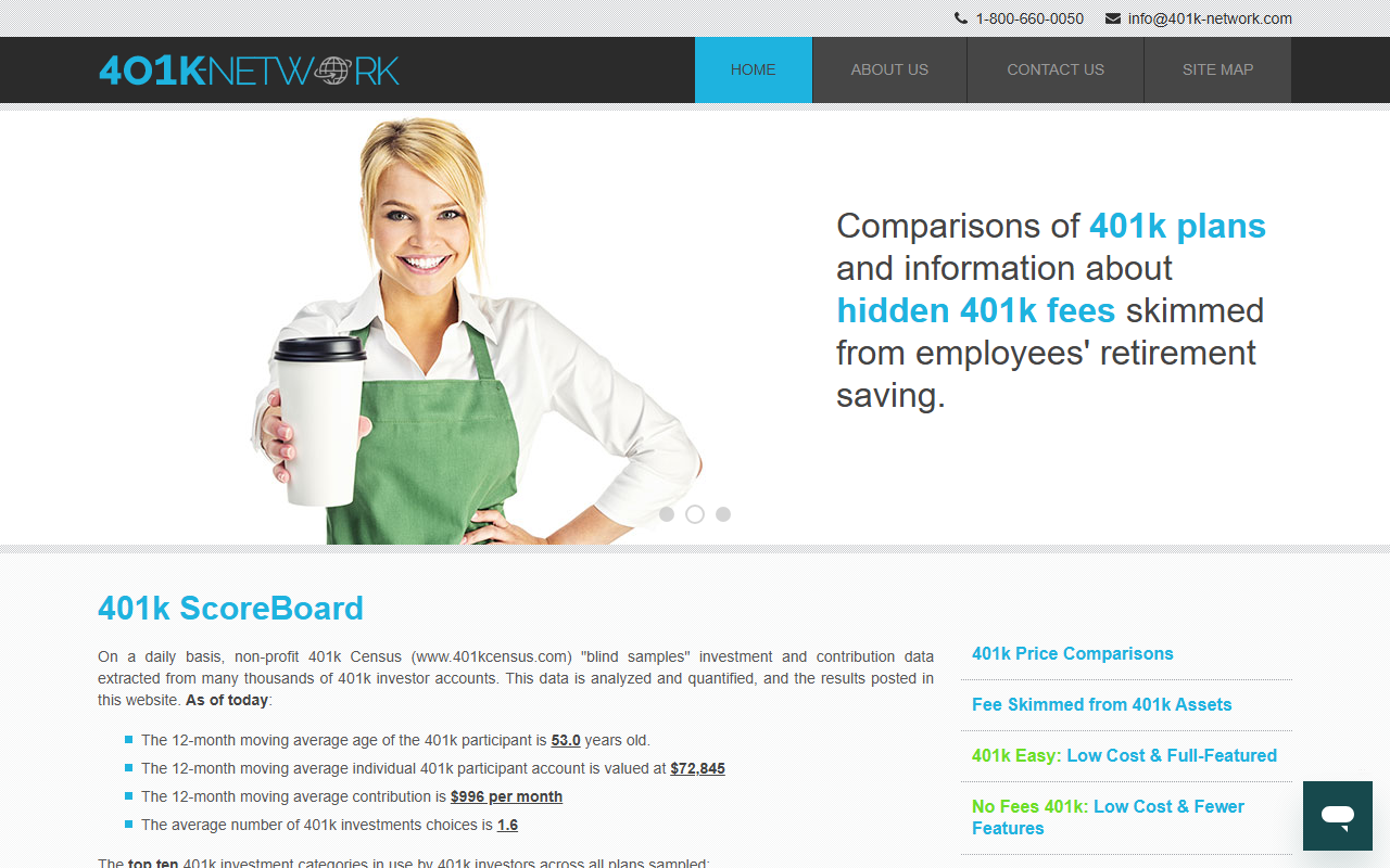 401kcomparisons.com screenshot