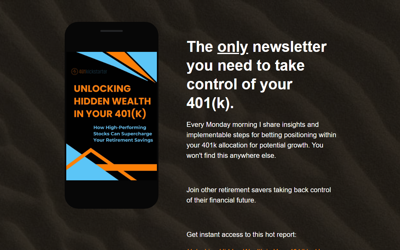 401kickstarter.com screenshot