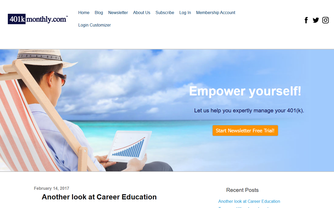 401kmonthly.com screenshot