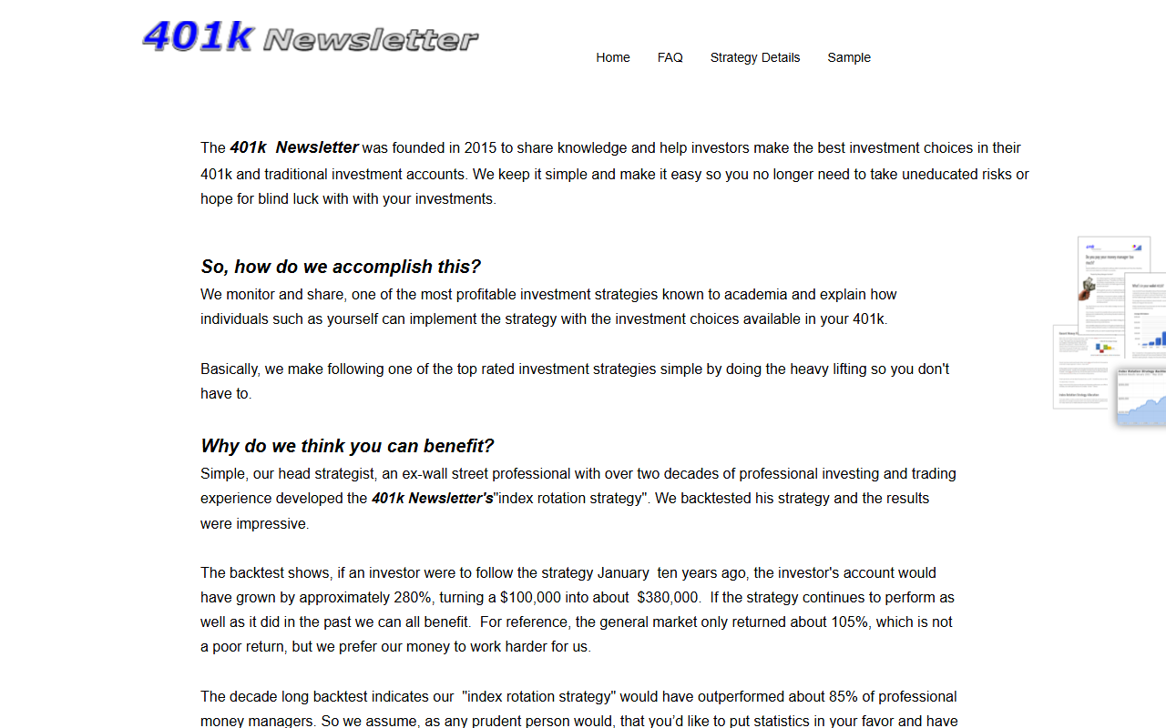 401knewsletter.com screenshot