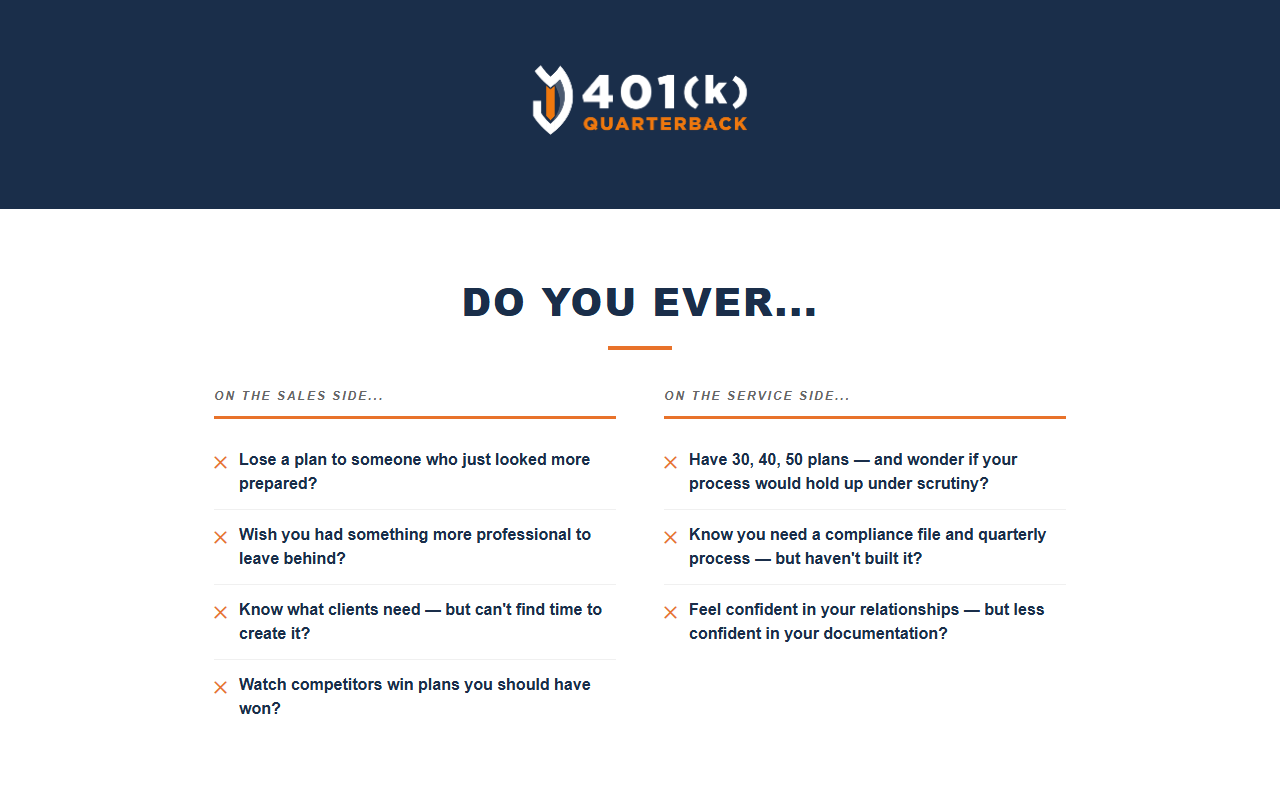 401kquarterback.com screenshot