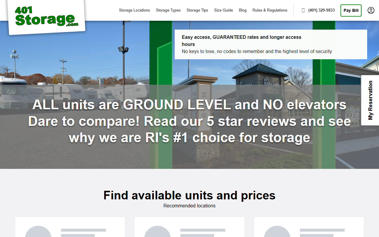 401selfstorage.com screenshot
