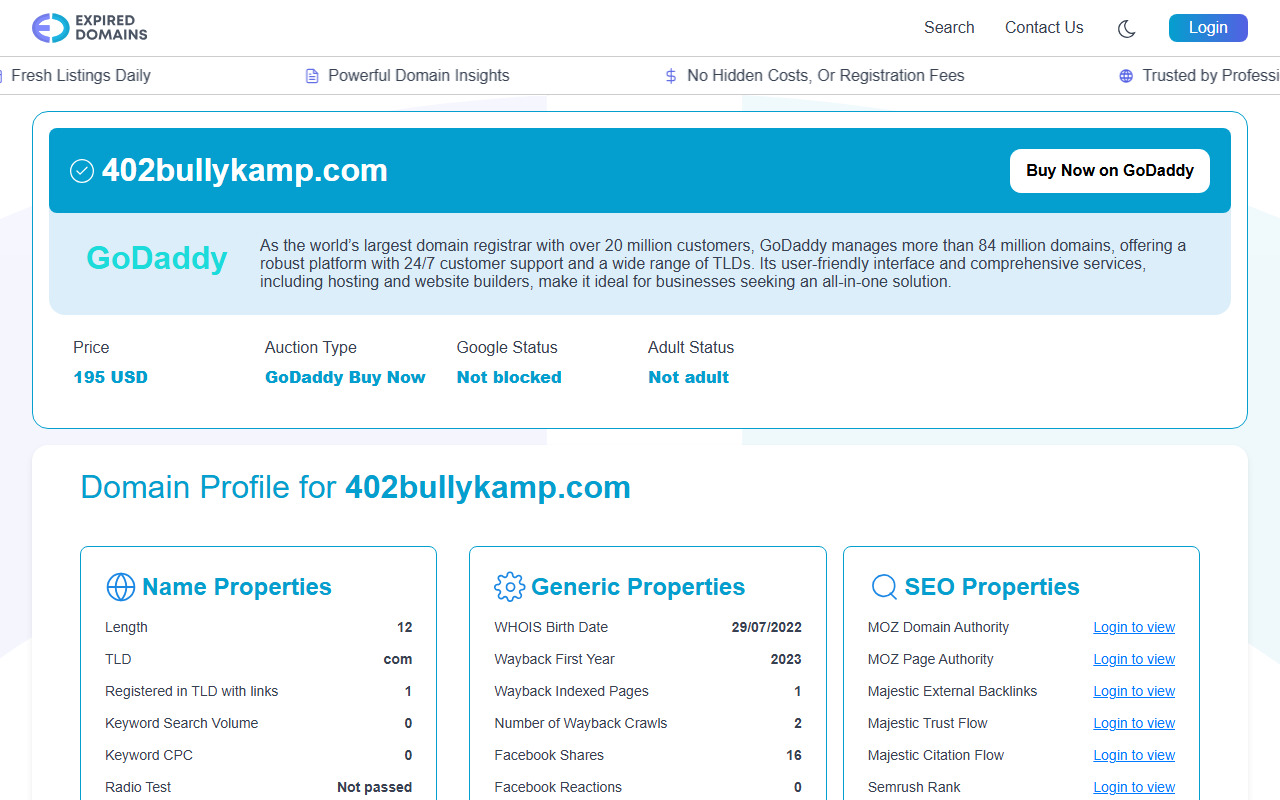 402bullykamp.com screenshot