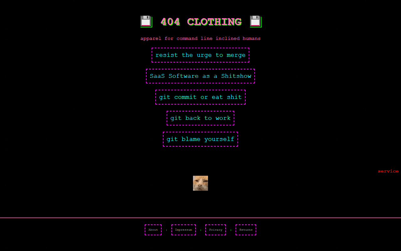 404-clothing.com screenshot