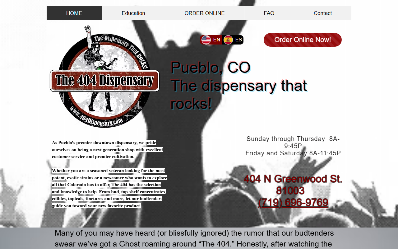 404dispensary.com screenshot