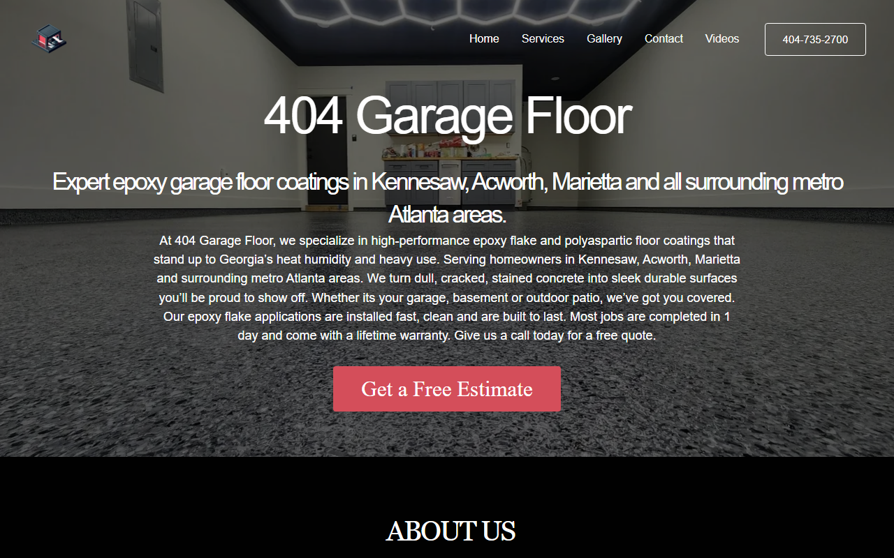 404garagefloor.com screenshot