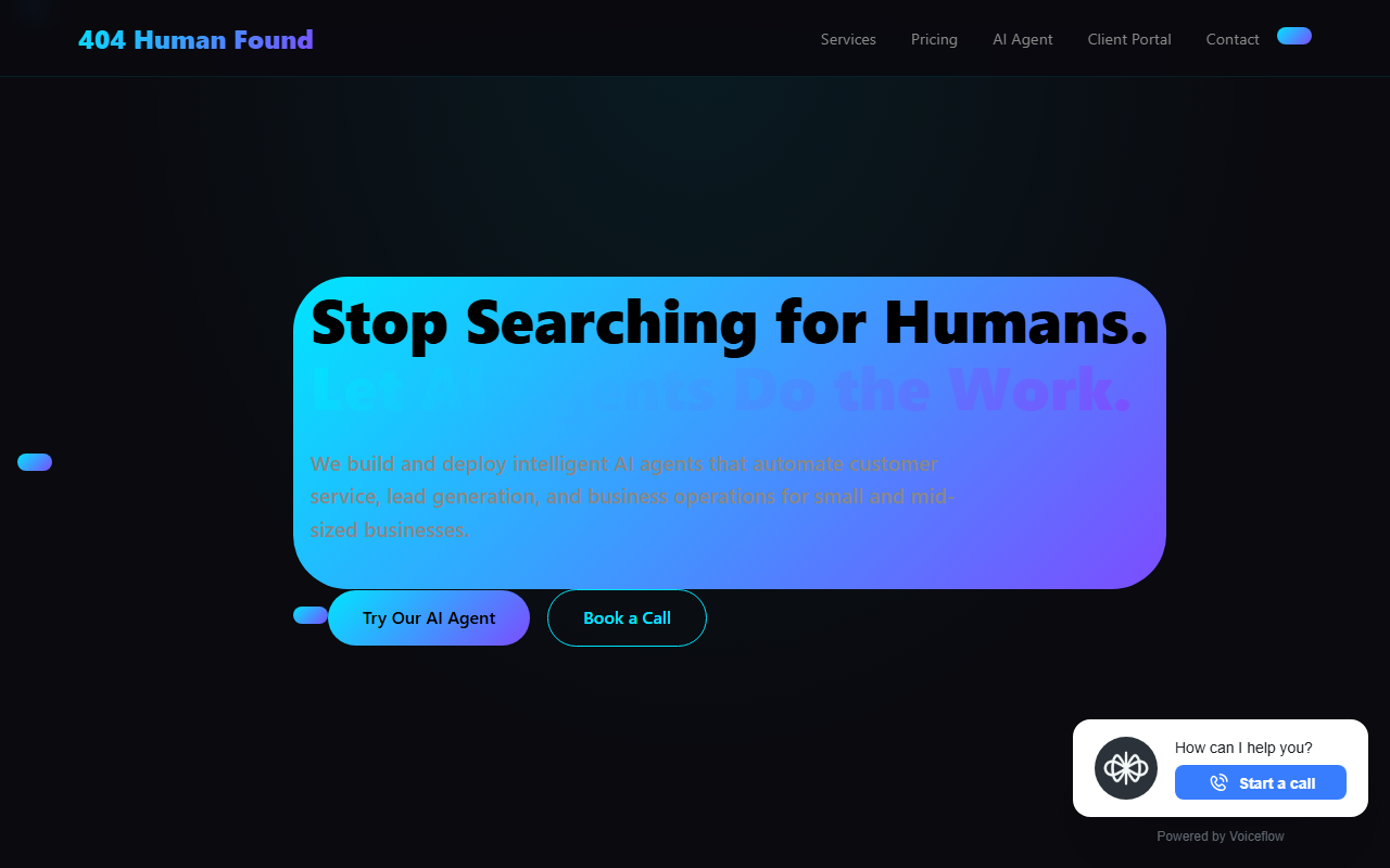 404humanfound.com screenshot
