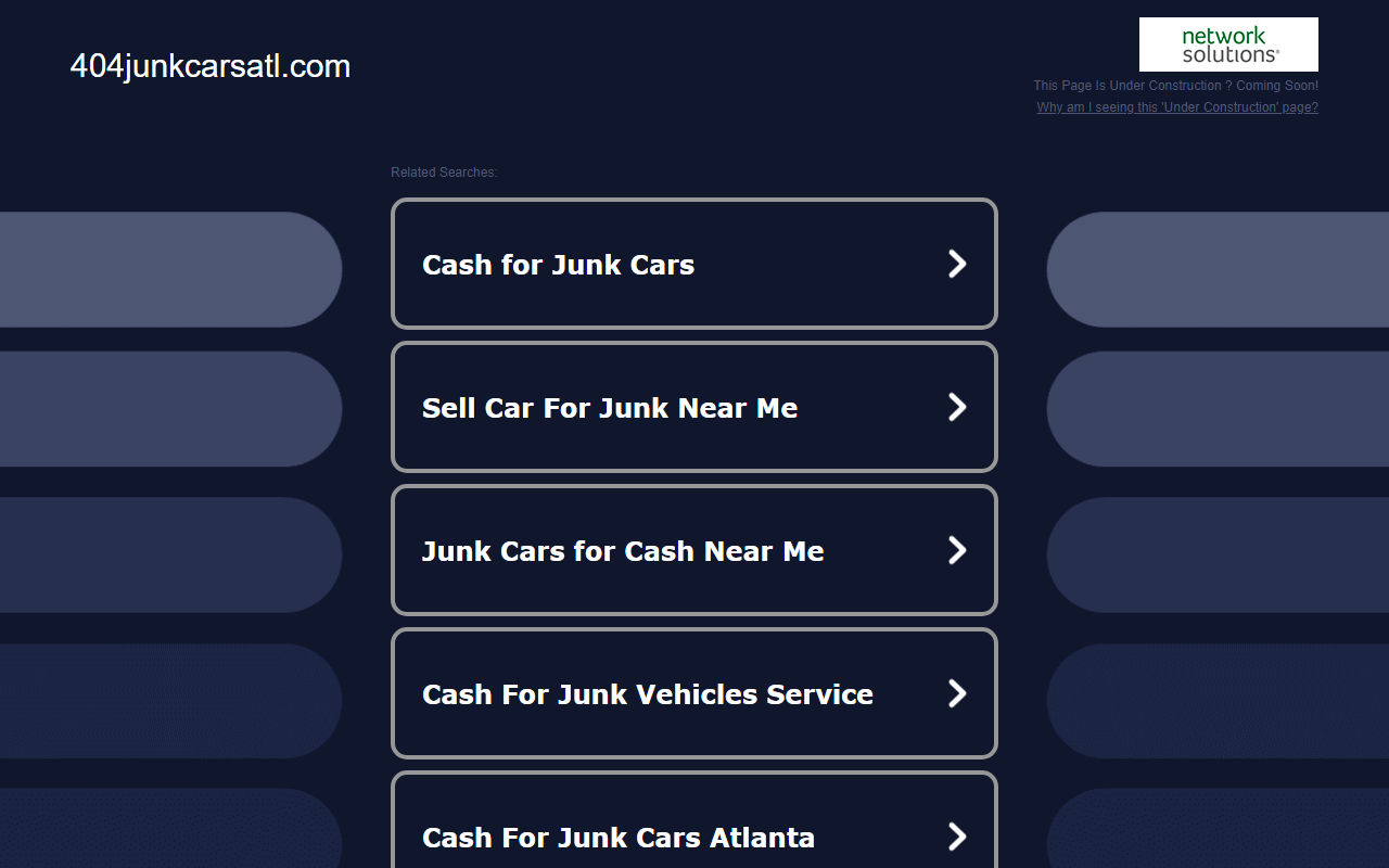 404junkcarsatl.com screenshot
