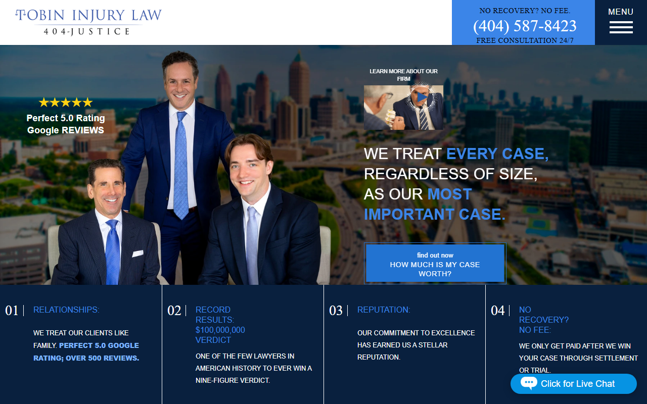 404justice.com screenshot