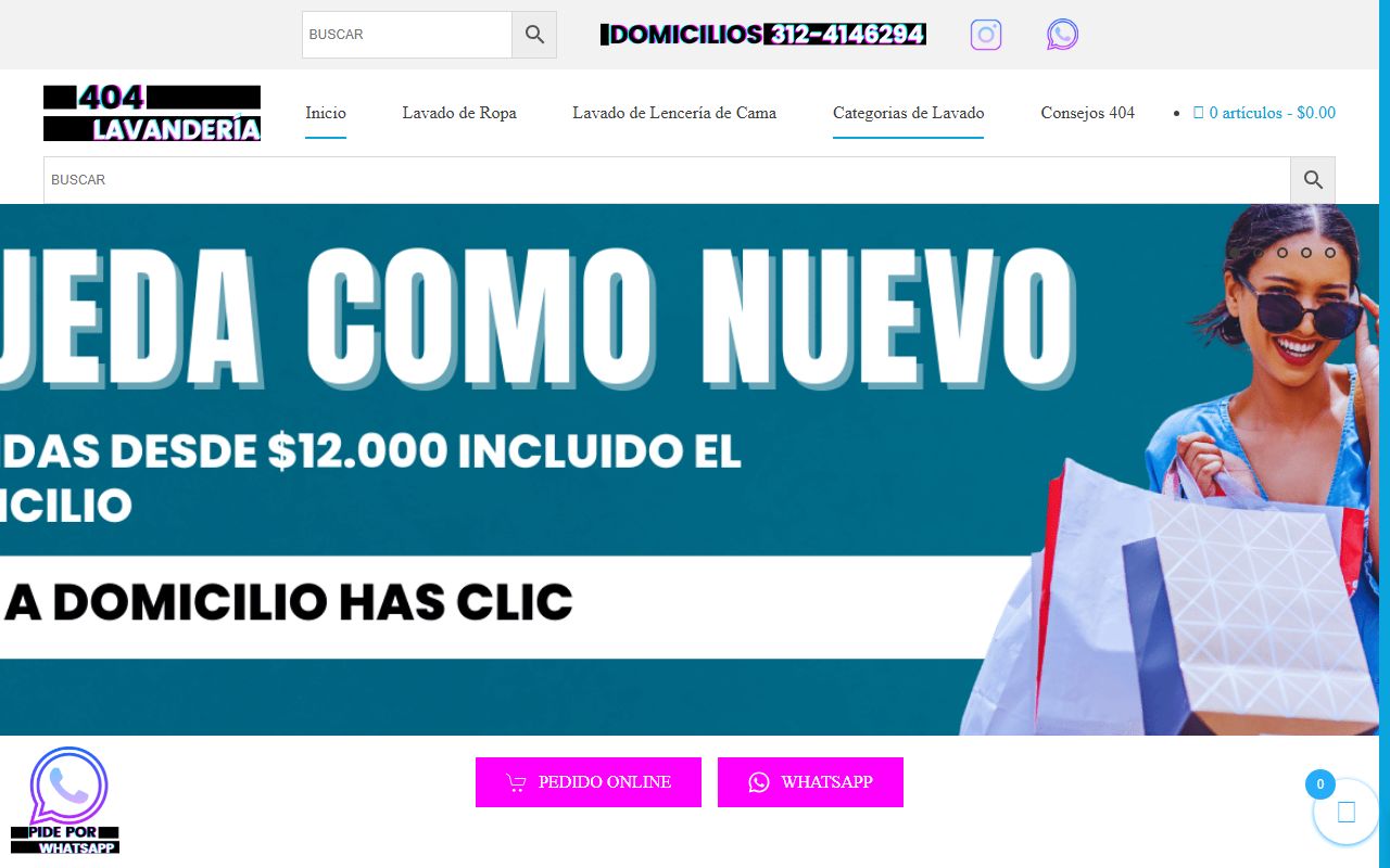 404lavanderia.com screenshot