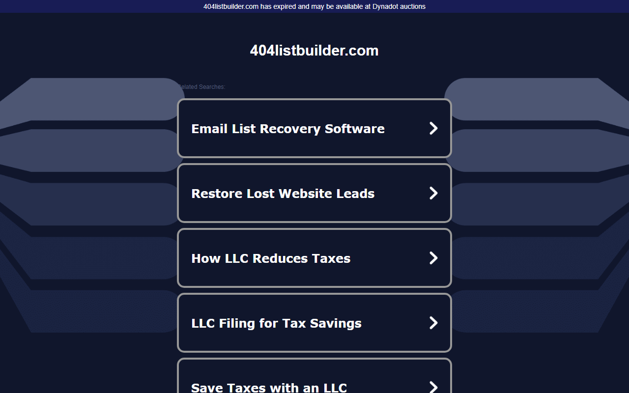 404listbuilder.com screenshot