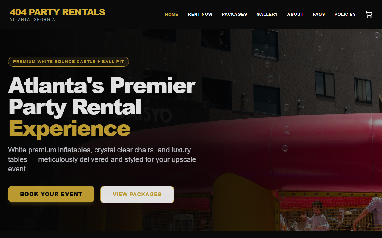 404partyrentals.com screenshot