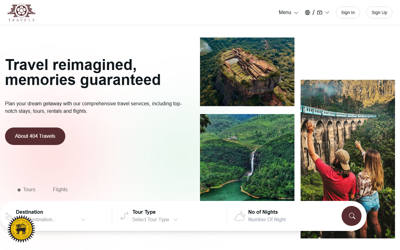 404travels.com screenshot