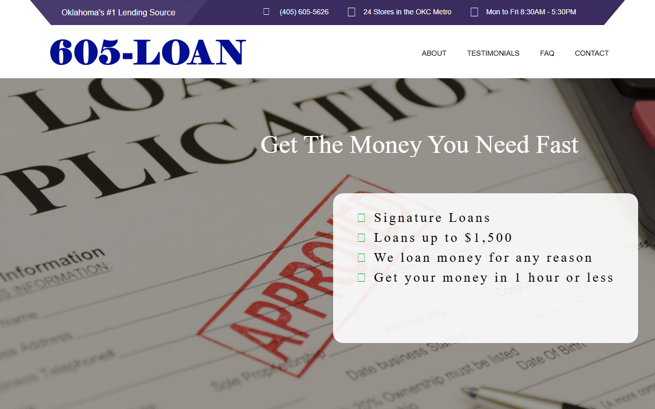 405-605-loan.com screenshot