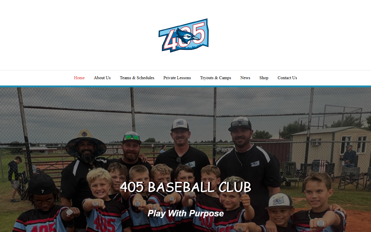 405baseballclub.com screenshot