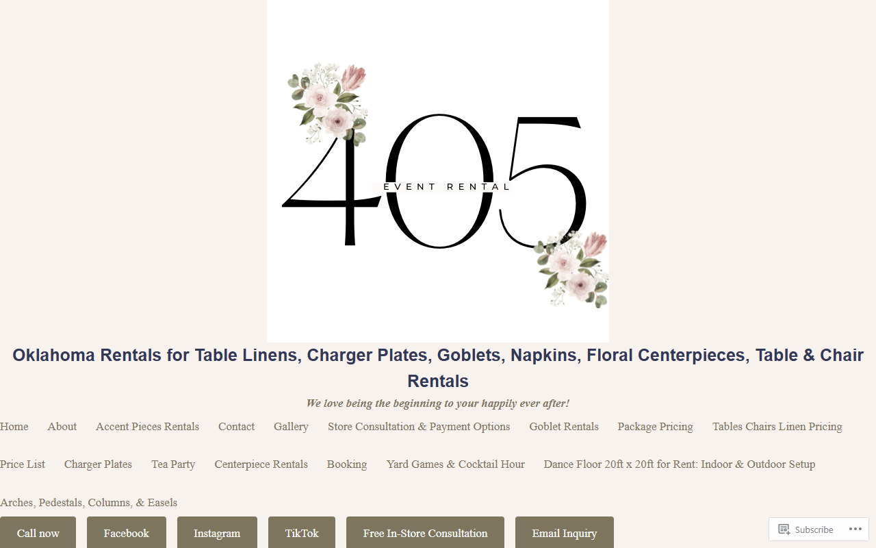 405eventrental.com screenshot