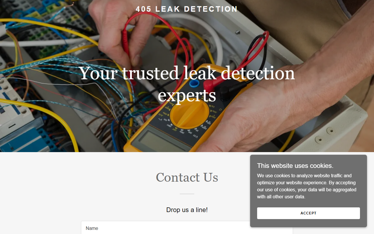 405leakdetection.com screenshot