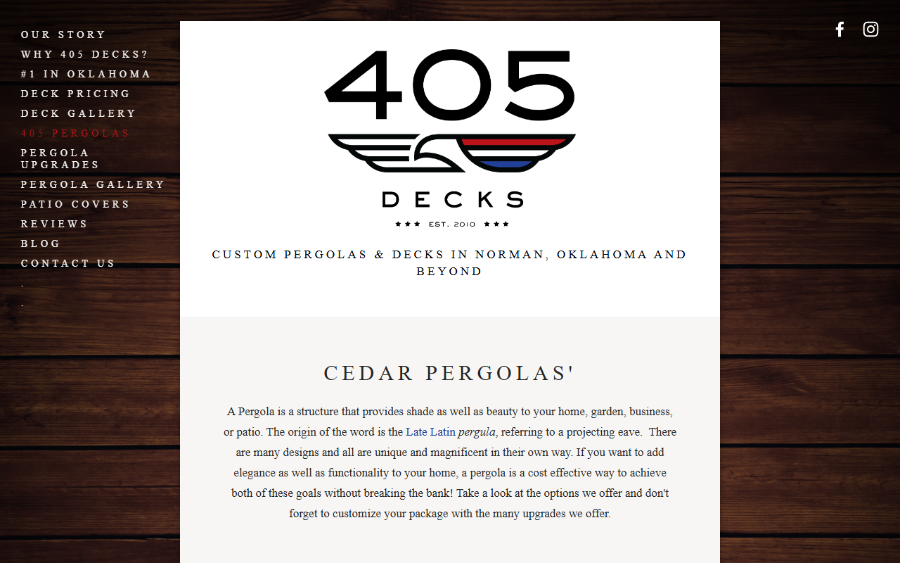 405pergolas.com screenshot