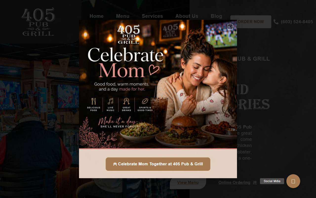 405pubandgrill.com screenshot