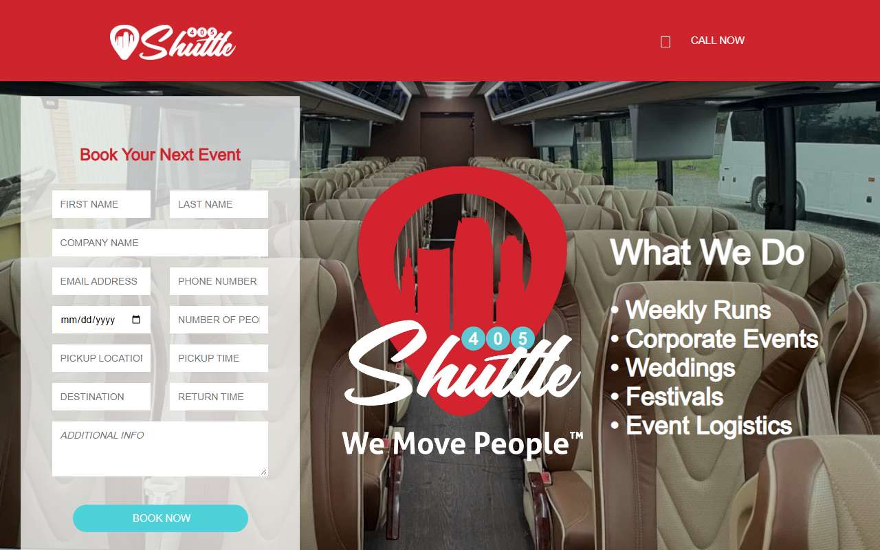 405shuttle.com screenshot