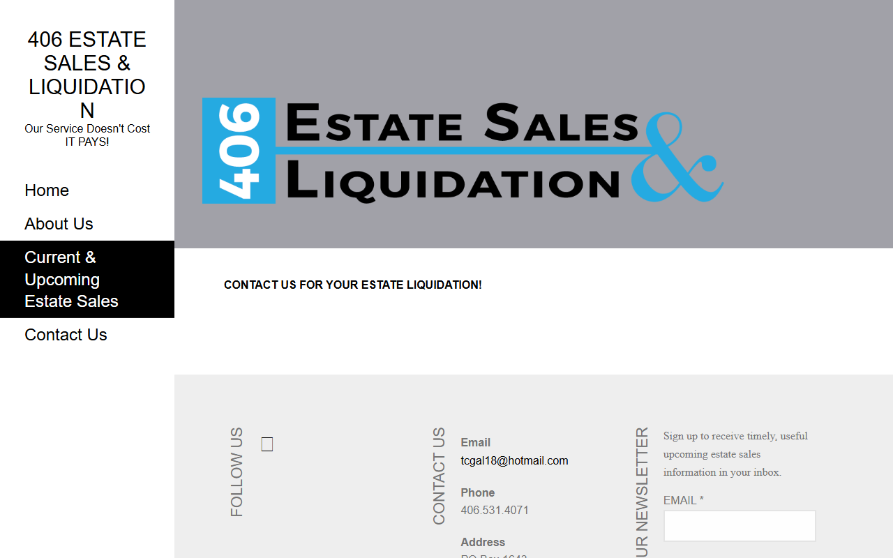 406estatesales.com screenshot