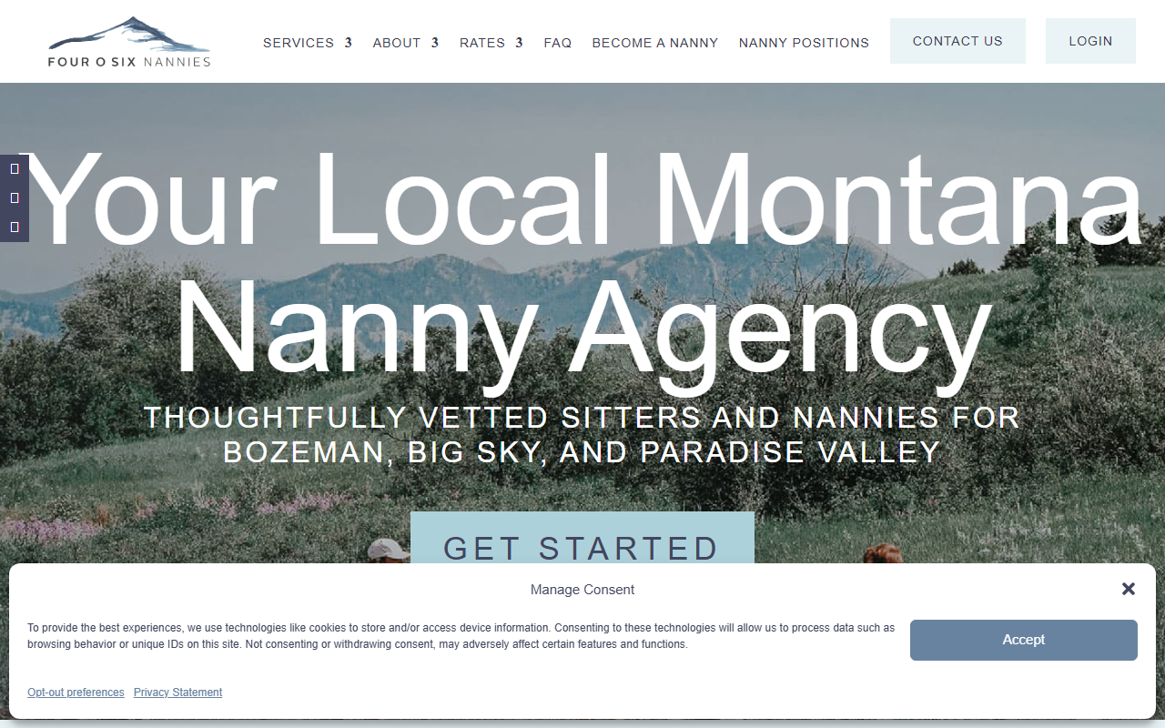 406nannies.com screenshot