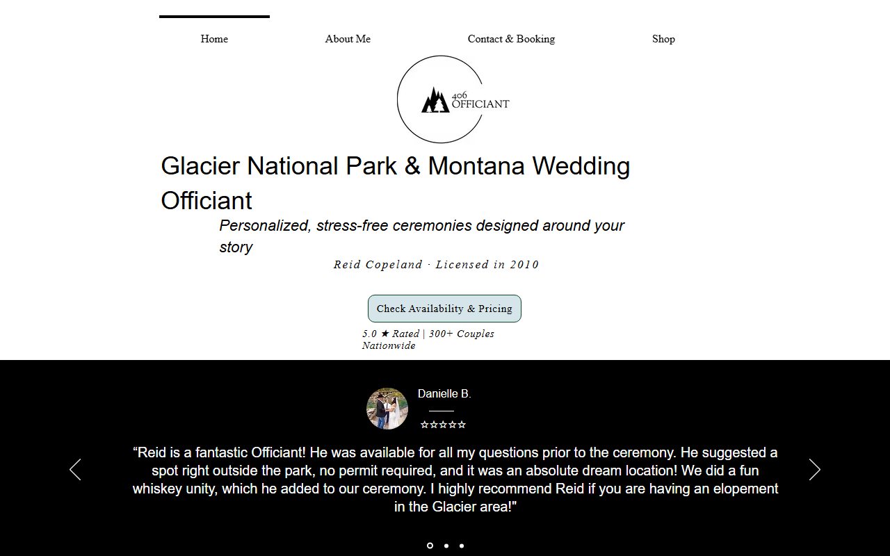 406officiant.com screenshot