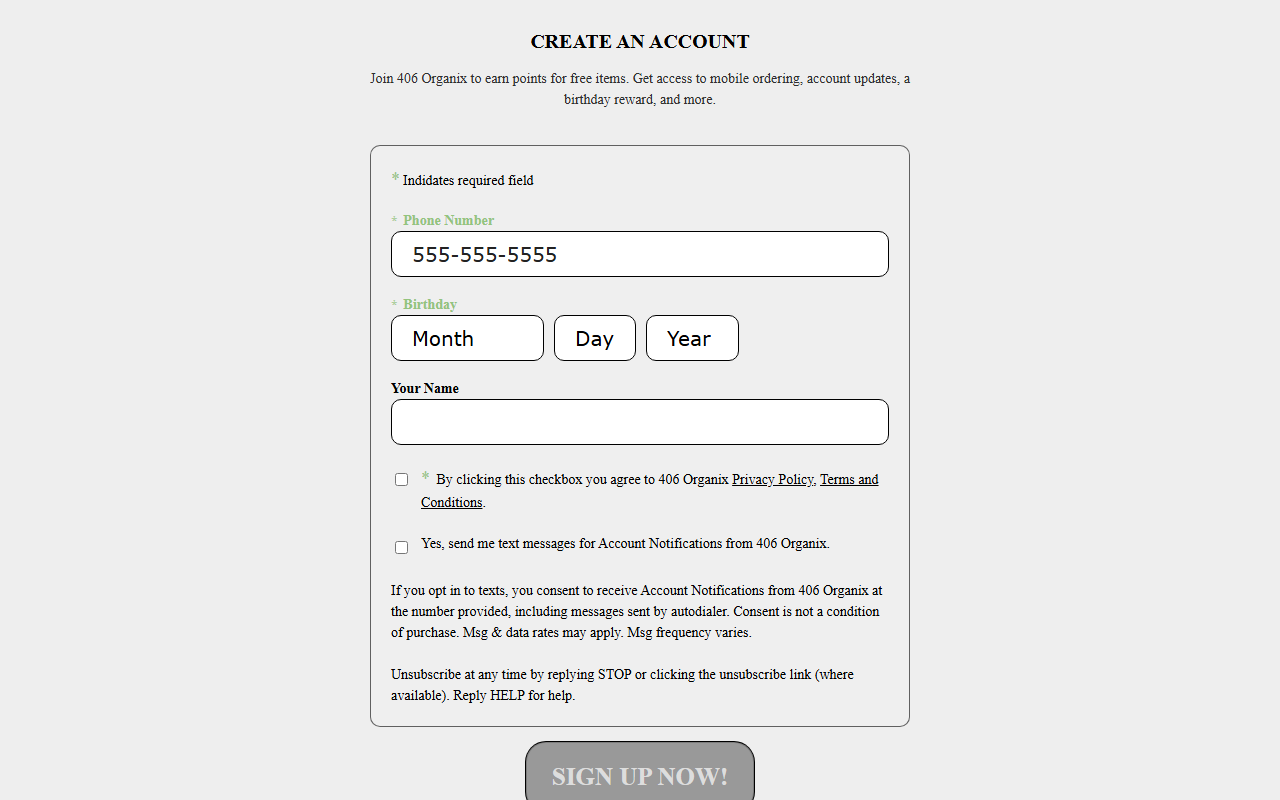 406orgtext.com screenshot