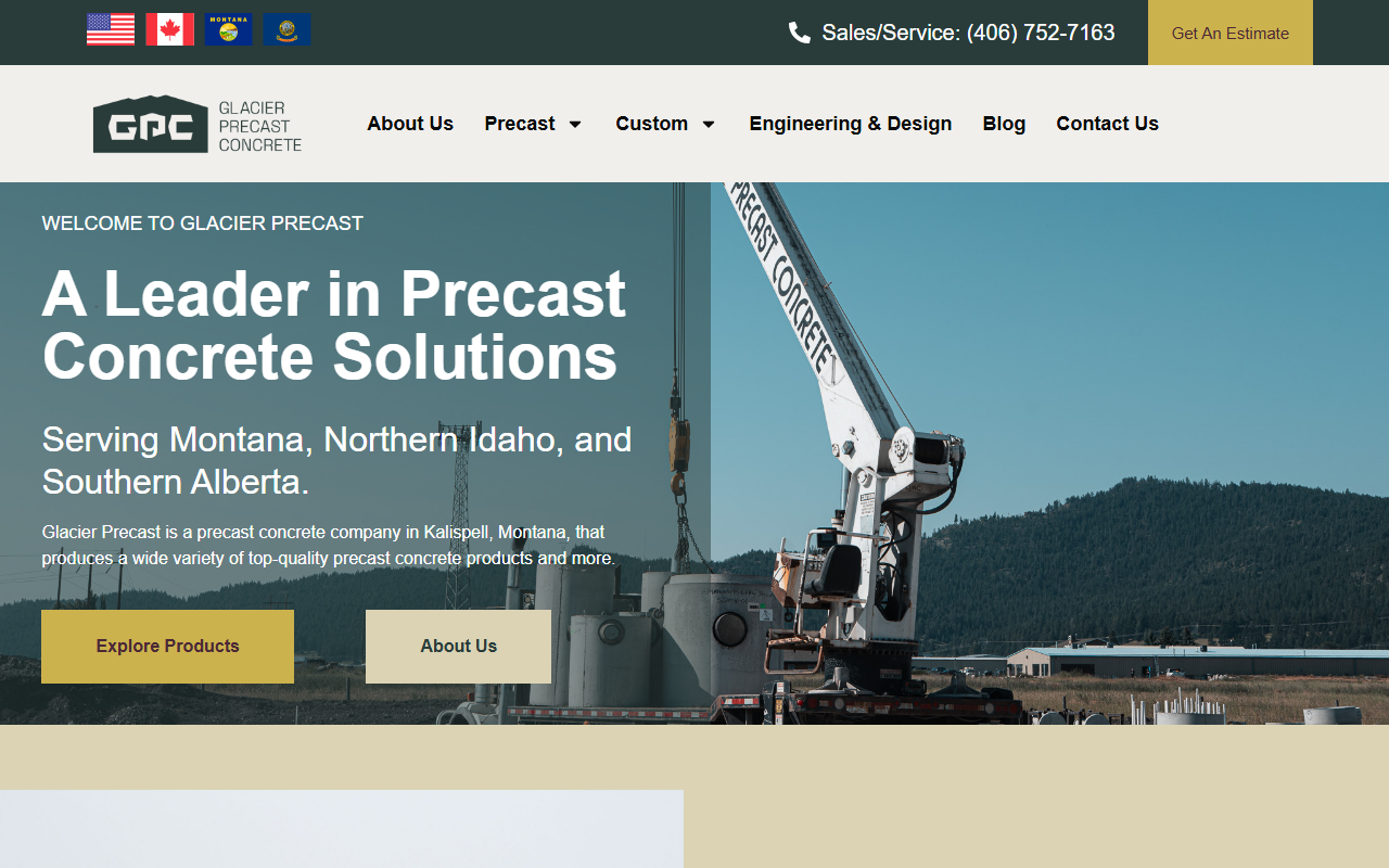 406precast.com screenshot