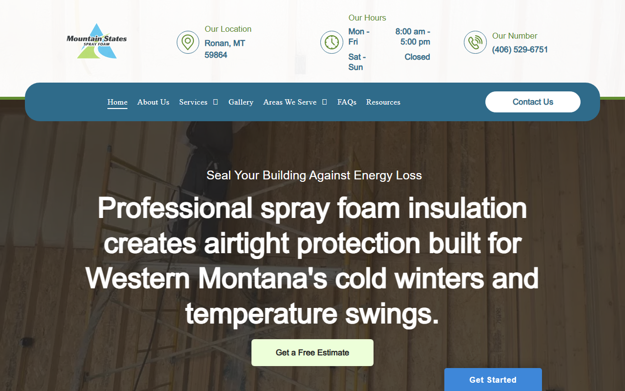 406sprayfoam.com screenshot