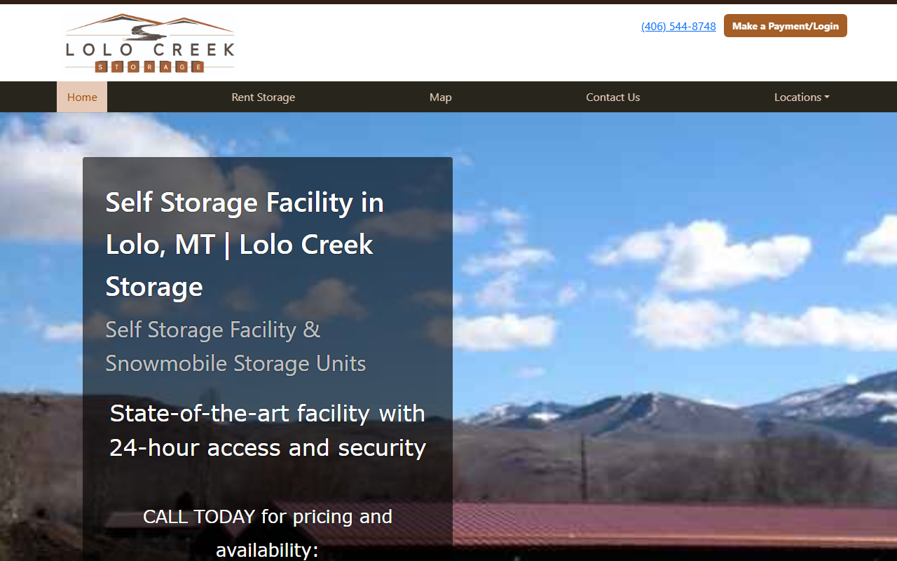 406storage.com screenshot